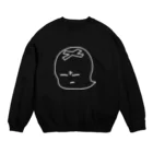 はっちゃんのたんこぶ　おばけのブクボー　モノクロ Crew Neck Sweatshirt