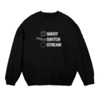 Project92.comのSHOOT, SWITCH, STREAM. Crew Neck Sweatshirt