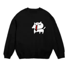 狐のこんちゃんのあごのはずれたねこ Crew Neck Sweatshirt