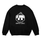 QUQU_WORKSのウィンタースカル ゴーグルドクロ ホワイト Crew Neck Sweatshirt