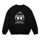 QUQU_WORKSのウィンタースカル ニットキャップドクロ ホワイト Crew Neck Sweatshirt