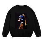 たこのおばけの真珠の耳飾りのキョンシー少女 Crew Neck Sweatshirt