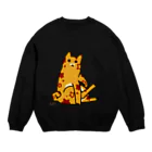 lukewarmの毛づくろいするエイリアン＝ネッコ[AlienCat is glooming] Crew Neck Sweatshirt