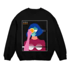 Negative PopsのOrange Girl (black base) Crew Neck Sweatshirt