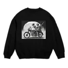 Skull sectionのバイクとガイコツ（黒メイン） Crew Neck Sweatshirt