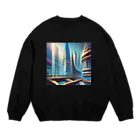 のんびりアート工房のジオメトリック都市 Crew Neck Sweatshirt