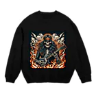 ロック堂のスカルスター Crew Neck Sweatshirt