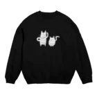 にゃーものお店のくろねこずホワイト Crew Neck Sweatshirt