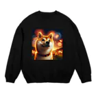 ANTARESの柴犬、花火を見る Crew Neck Sweatshirt