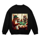 ぴーすけ🃏【ポーカーグッズ】のリスのポーカー倶楽部 Crew Neck Sweatshirt