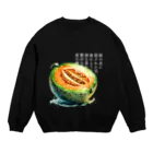 eri_sakuの夏の果実　メロン(白文字) Crew Neck Sweatshirt