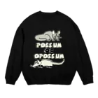 HACWYAHのモノクロポッサムオポッサム Crew Neck Sweatshirt