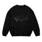 ずまの優しいサメ（白） Crew Neck Sweatshirt