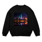 Mysycaの海辺の都市 Crew Neck Sweatshirt