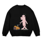 タキヲ＠スタンプ販売「どうぶつくん」のどうぶつくん（さんぽ） Crew Neck Sweatshirt