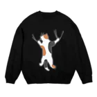 ざわ屋のしがみつく三毛猫 Crew Neck Sweatshirt