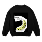 GOD TV MEAT OIL'S brand SUZURI内空中店舗のGOD TV MEAT OIL改-バナナ×スカル Crew Neck Sweatshirt