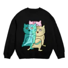 Sizimi_Kusodasaの残像猫 Crew Neck Sweatshirt