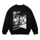 引田玲雄 / Reo Hikitaの烏賊乗りPOPモノクロデザイン背景 Crew Neck Sweatshirt