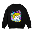 ポメ村ポメラニアンのパステルハリネズミ イエロー Crew Neck Sweatshirt