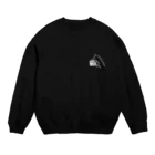 無真獣73号のまるかじり猫ロゴワンポイント・暗色向け Crew Neck Sweatshirt