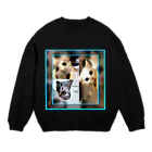 テル！のお店の３匹の覗き見ニャンコ Crew Neck Sweatshirt