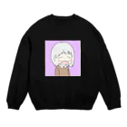 うにぶどうの白の眠たい女の子 Crew Neck Sweatshirt