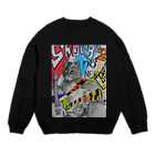 RA-KUのシューゲイジングのネコ Crew Neck Sweatshirt