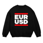 金融投資デザイン　カマラオンテ-ムラサキのユロドル ユーロドル EURUSD FX 為替 両替 　白字白　フォント  トレーダー　トレード　投資家 スウェット