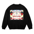 ぺちゃの ○。銀狐堂。○ のフェイク双子 Crew Neck Sweatshirt