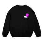 ツチブタすい臓商店の溢血（ワンポイント・白） Crew Neck Sweatshirt