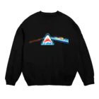 レコードの巣の狂気と波ほとばしるサメ Crew Neck Sweatshirt