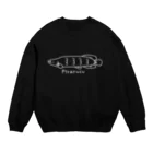 紫咲うにのしゃくれピラルク 白線 Crew Neck Sweatshirt