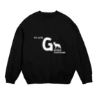 onehappinessのMY LOVE GERMAN SHEPHERD（ジャーマンシェパード）　ホワイト Crew Neck Sweatshirt