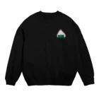 ねむたいお店のねてるおにぎり Crew Neck Sweatshirt