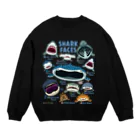 ぼくのすいぞくかん SUZURI店のサメカオdeepcolor長袖 Crew Neck Sweatshirt