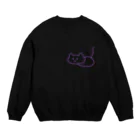 しらかな販売所の紫のしらかにゃ Crew Neck Sweatshirt