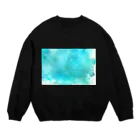 ya-pyのターコイズ　水彩 Crew Neck Sweatshirt