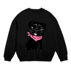 creamSODAの黒パグのペコ Crew Neck Sweatshirt