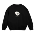 ロシアンブルーとマルチーズの寂しげマルチーズ Crew Neck Sweatshirt