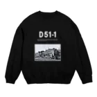 ヴィンテージ鉄道写真グッズの店の蒸気機関車 D51型1号機 一戸機関区にて Crew Neck Sweatshirt