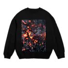 地獄の沙汰屋さんのもえる服(縦) Crew Neck Sweatshirt