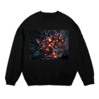 地獄の沙汰屋さんのもえる服(横) Crew Neck Sweatshirt