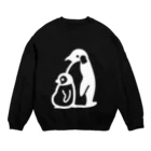 かわずやのぺんぎんのおやこ（白） Crew Neck Sweatshirt