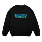 ハッピー卐ランド(ハッピーまんじランド)のうつけロゴ ブルー Crew Neck Sweatshirt