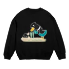 イラスト MONYAAT のネギを値切っている鴨カモかもCL Crew Neck Sweatshirt