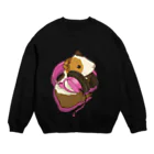 Lichtmuhleのヘッドフォンモルモット ピンク Crew Neck Sweatshirt