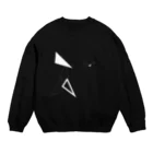 YükaCh!ka(ユカチカ)のサンカク-2(線白) Crew Neck Sweatshirt