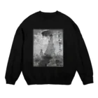 Takahashijunのモネ　散歩、日傘の女　モノトーン Crew Neck Sweatshirt