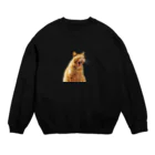 umameshiのあくびネコ / yawning cat Crew Neck Sweatshirt